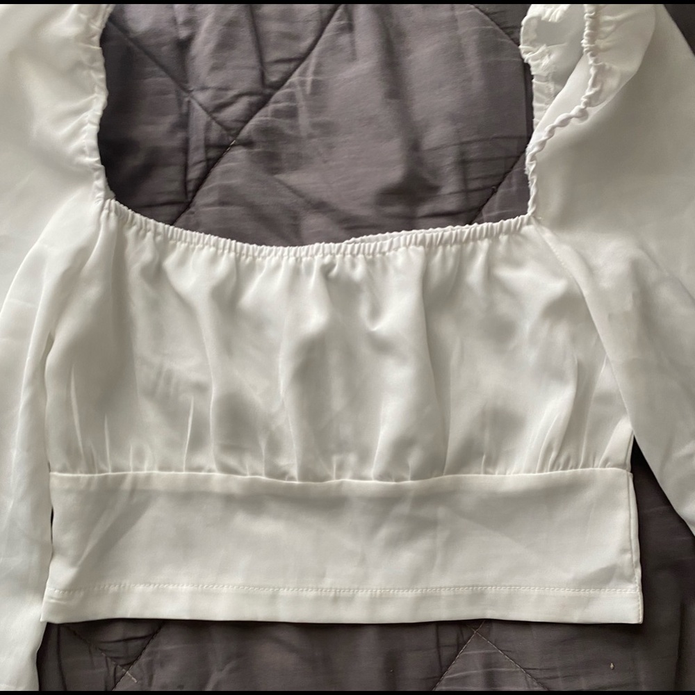 Shein Super Cropped Long Sleeve Blouse